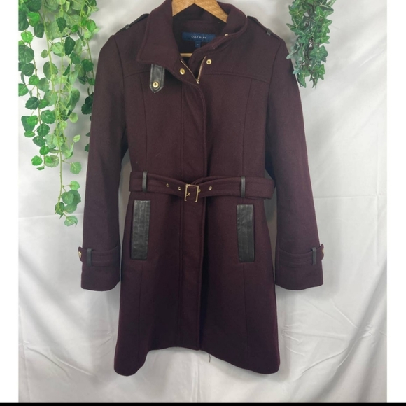 Cole Haan Wool Zip Front Stand Collar Women’s Coat - Picture 3 of 9